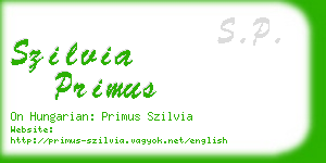 szilvia primus business card